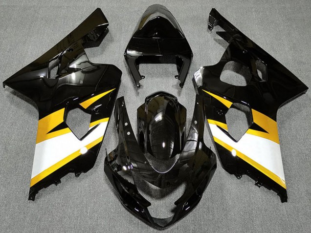 Carénages Moto Suzuki GSXR 600 / GSXR 750 2004-2005 - Noir Brillant Jaune Blanc