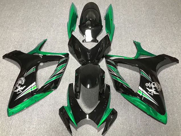 Carénages Moto Suzuki GSXR 600 / GSXR 750 2006-2007 - Vert Noir Brillant