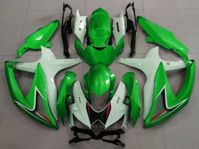 Carénages Moto Suzuki GSXR 600 / GSXR 750 2008-2010 - Blanc Vert Noir Rouge