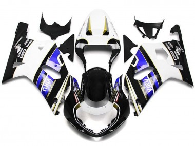 Carénages Moto Suzuki GSXR 600 / GSXR 750 2001-2003 - Blanc Bleu Noir Brillant Viru Style