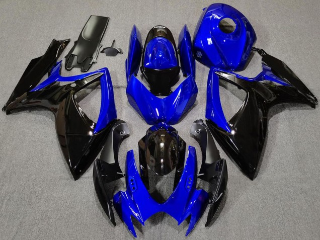 Carénages Moto Suzuki GSXR 600 / GSXR 750 2006-2007 - Bleu Noir Brillant