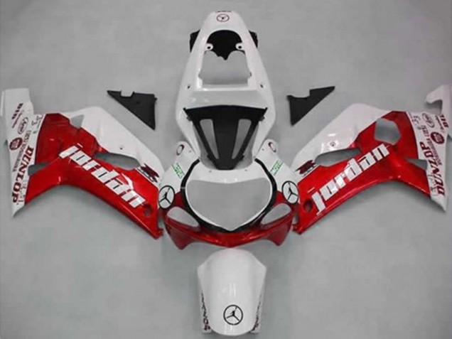 Carénages Moto Suzuki GSXR 600 / GSXR 750 2001-2003 - Blanc Rouge Jordan Dunlop