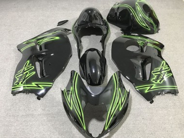 Carénages Moto Suzuki GSXR 1300 1996-2007 - Noir Brillant Vert Lightning
