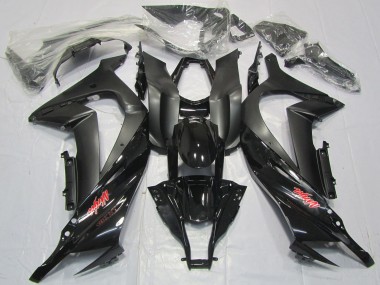 Carénages Moto Kawasaki ZX10R 2011-2015 - Noir Brillant Noir Mat Rouge Décalque