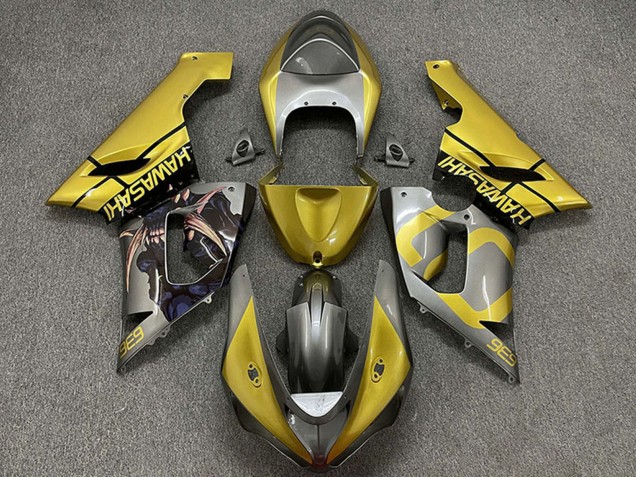 Carénages Moto Kawasaki ZX6R 2005-2006 - Or Argent
