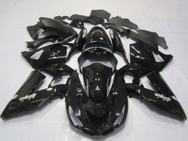 Carénages Moto Kawasaki ZX14R 2006-2011 - Noir Brillant Blanc Ninja