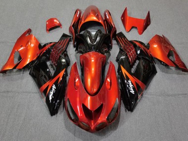 Carénages Moto Kawasaki ZX14R 2006-2011 - Rouge Noir Brillant