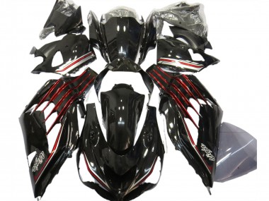 Carénages Moto Kawasaki ZX14R 2012-2024 - Noir Brillant Rouge