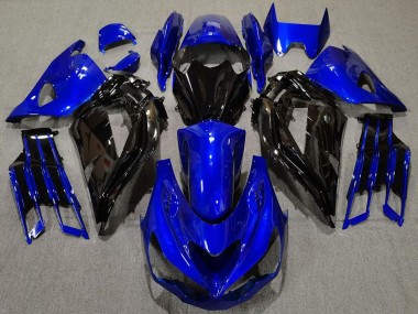 Carénage Moto Kawasaki ZX14R 2012-2024 - Bleu Noir Brillant