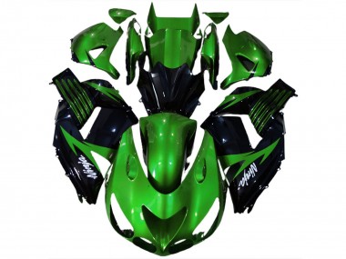 Carénage Moto Kawasaki ZX14R 2006-2011 - Vert Noir Brillant Blanc Ninja