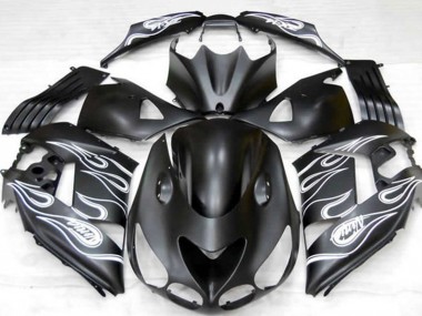 Carénages Moto Kawasaki ZX14R 2006-2011 - Noir Mat Argent Flamme