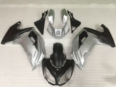 Carénages Moto Kawasaki Ninja 650R 2009-2011 - Argent Noir Mat