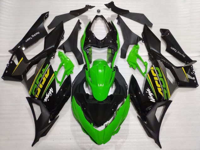 Carénages Moto Kawasaki Ninja 400 2018-2024 - Vert Noir Brillant Noir Mat OEM Style