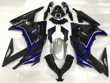 Carénages Moto Kawasaki Ninja 300 2013-2024 - Noir Brillant Bleu