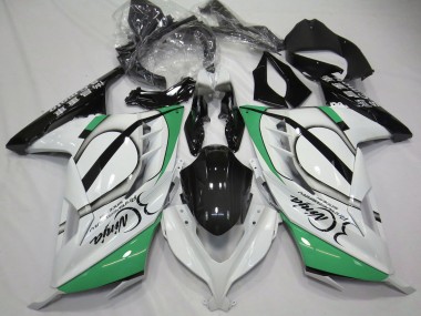 Carénages Moto Kawasaki Ninja 300 2013-2024 - Blanc Brillant Vert Noir