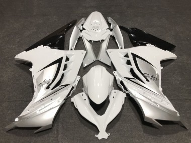 Carénages Moto Kawasaki Ninja 300 2013-2024 - Blanc Brillant Argent Noir