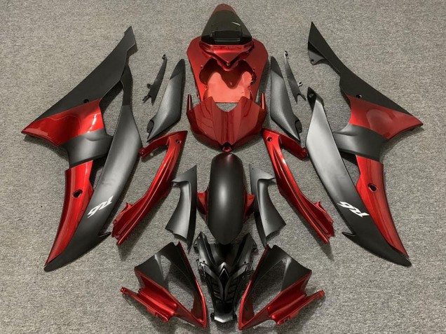 Carénages Moto Yamaha R6 2008-2016 - Rouge Noir Mat