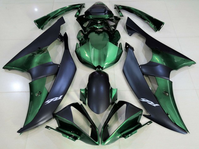 Carénages Moto Yamaha R6 2008-2016 - Vert Noir Mat