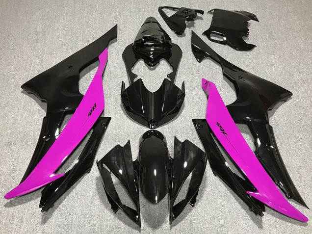 Carénages Moto Yamaha R6 2008-2016 - Rose Noir Brillant