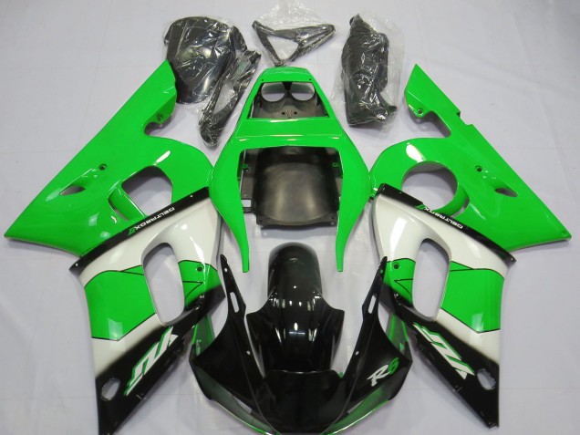 Carénage Moto Yamaha R6 1998-2002 - Vert Blanc Noir Brillant