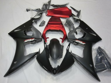 Carénages Moto Yamaha R6 2003-2004 - Rouge Noir Mat