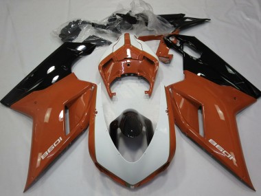 Carénages Moto Ducati 1098 2007-2014 - Brun Blanc Noir Brillant