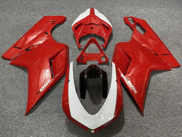 Carénages Moto Ducati 1198 2007-2014 - Rouge Blanc Noir