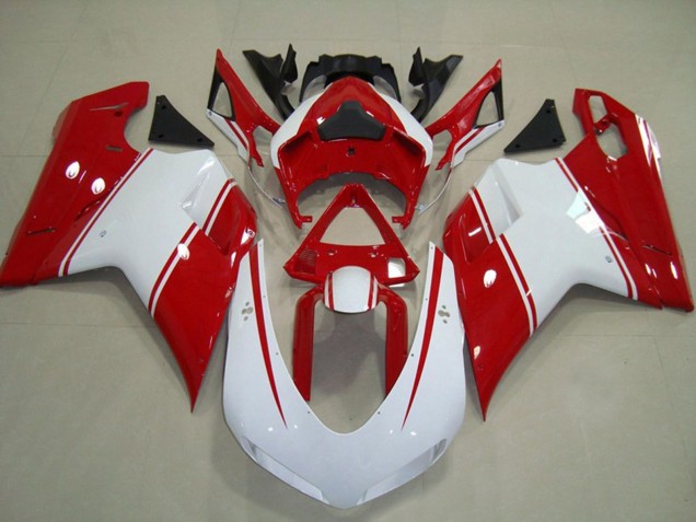 Carénages Moto Ducati 848 1098 1198 2007-2014 - Blanc Rouge