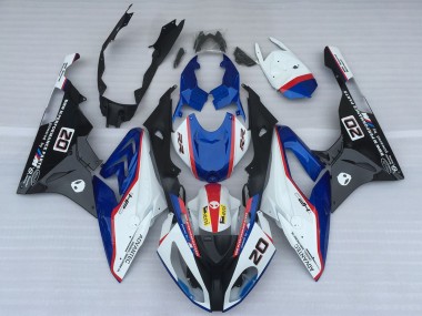 Carénages Moto BMW S1000RR 2017-2018 - Blanc Bleu Rouge Noir Brillant OEM Style