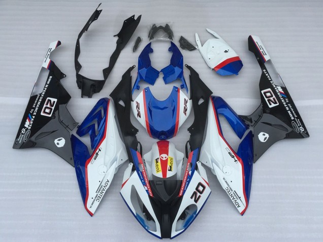 Carénages Moto BMW S1000RR 2017-2018 - Blanc Bleu Rouge Noir Brillant OEM Style
