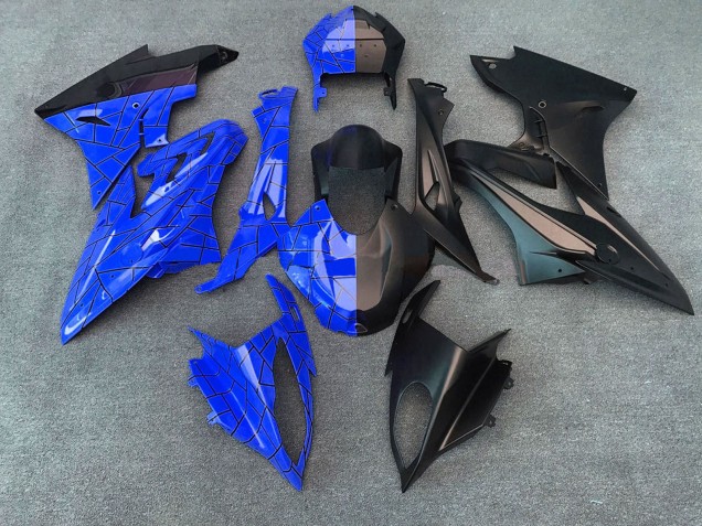 Carénages Moto BMW S1000RR 2015-2016 - Bleu Noir Mat Diviser