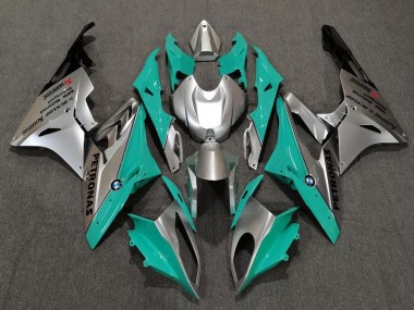 Carénages Moto BMW S1000RR 2009-2014 - Argent Vert Teal Noir
