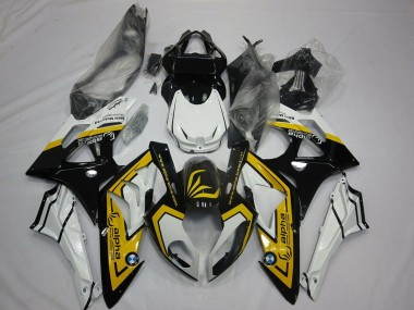 Carénages Moto BMW S1000RR 2009-2014 - Blanc Jaune Noir Brillant