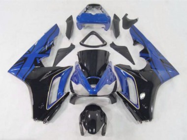 Carénages Moto Triumph Daytona 675 2006-2008 - Bleu Noir Brillant