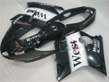 Carénages Moto Honda CBR1100XX Blackbird 1996-2007 - Noir Brillant Blanc West