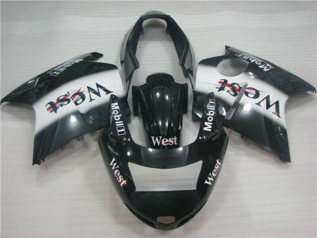 Carénages Moto Honda CBR1100XX Blackbird 1996-2007 - Noir Brillant Blanc West