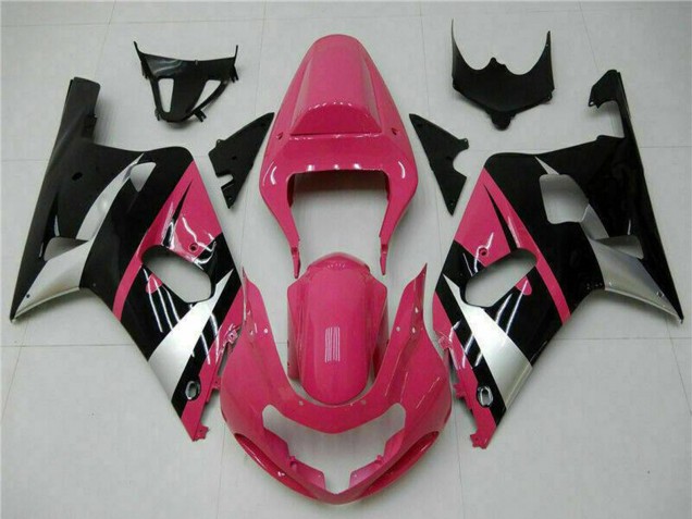Carénages Moto Suzuki GSXR 600/750 2001-2003 - Rose Argent Noir Brillant
