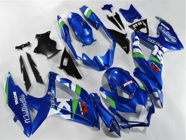 Carénages Moto Suzuki GSXR 600/750 2008-2010 - Bleu Blanc Vert Noir