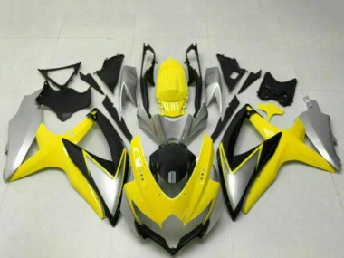 Carénages Moto Suzuki GSXR 600/750 2008-2010 - Jaune Argent Noir Brillant