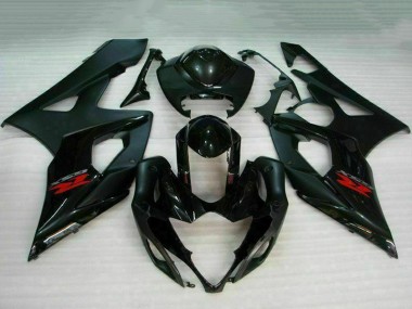 Carénage Moto Suzuki GSXR 1000 2005-2006 - Noir Brillant Noir Mat Rouge