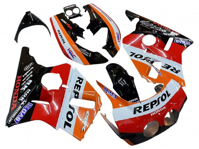 Carénages Moto Honda CBR400RR NC23 1987-1989 - Orange Blanc Rouge Noir Brillant Repsol HRC