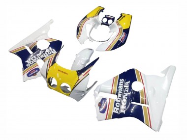 Carénages Moto Honda CBR400RR NC23 1987-1989 - Blanc Jaune Bleu Rothmans
