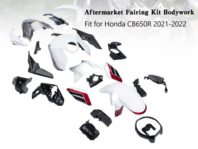 Carénages Moto Honda CB650R 2019-2022 - Blanc Noir Rouge