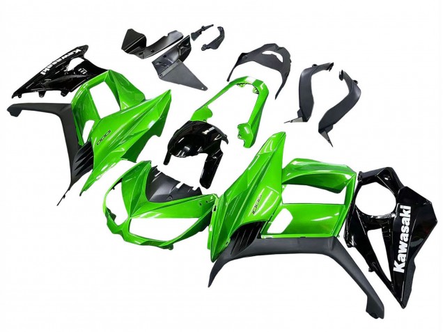 Carénages Moto Kawasaki Z1000SX 2010-2016 - Noir Brillant Noir Mat Vert