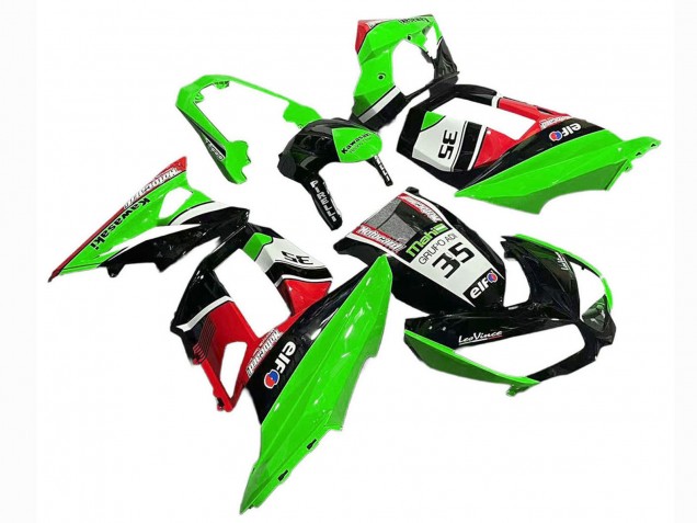 Carénages Moto Kawasaki Z1000SX 2010-2016 - Vert Rouge Noir Brillant Elf 35
