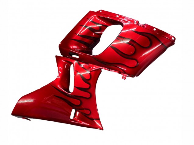 Carénages Moto Kawasaki ZZR600 1998-2003 - Rouge Noir Flamme