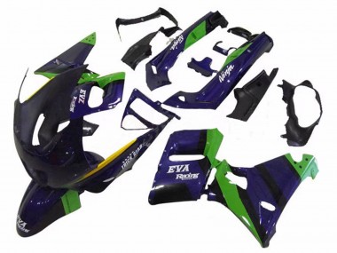 Carénages Moto Kawasaki ZZR400 1993-2007 - Vert Bleu Foncé Violet Trick Star EVA Courses
