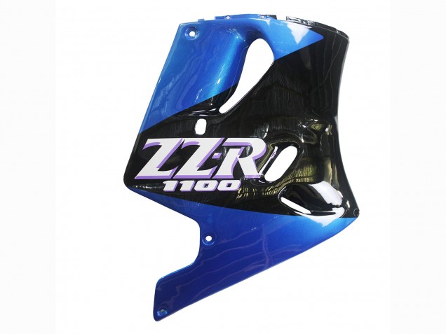 Carénages Moto Kawasaki ZZR1100 1990-1992 - Bleu Noir Brillant