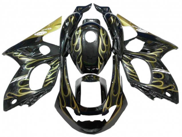 Carénages Moto Yamaha YZF600R Thundercat 1996-2007 - Noir Or Flamme