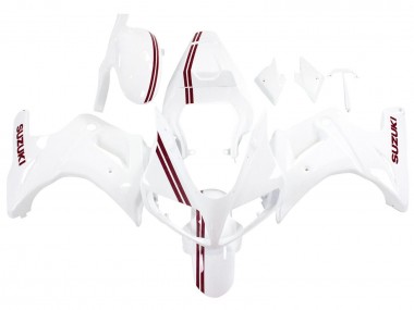 Carénages Moto Suzuki SV650 2003-2013 - Blanc Rouge Foncé Doubler
